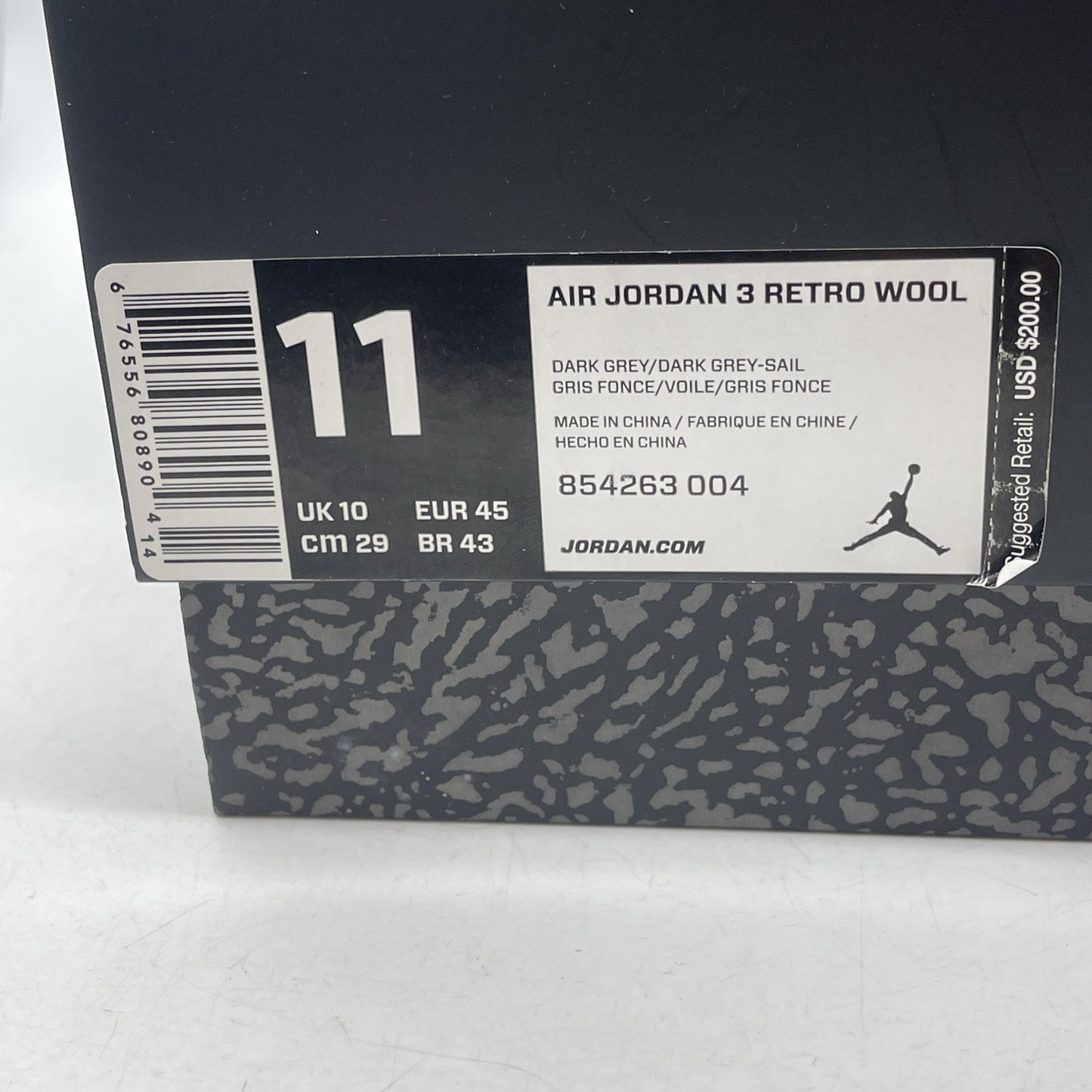 Size 11 - Air Jordan 3 Retro Wool Grey Suede (854263-004)
