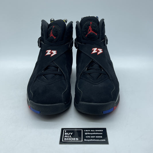 Size 10 - Jordan 8 Retro Mid Playoff Black White Red Suede (305381-062)