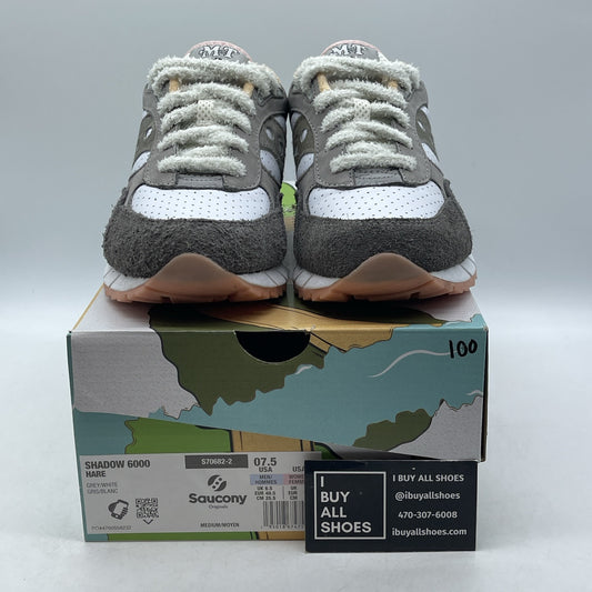 Size 8.5 - Saucony Maybe Tomorrow x Shadow 6000 Hare White Grey Suede (S70682-2)