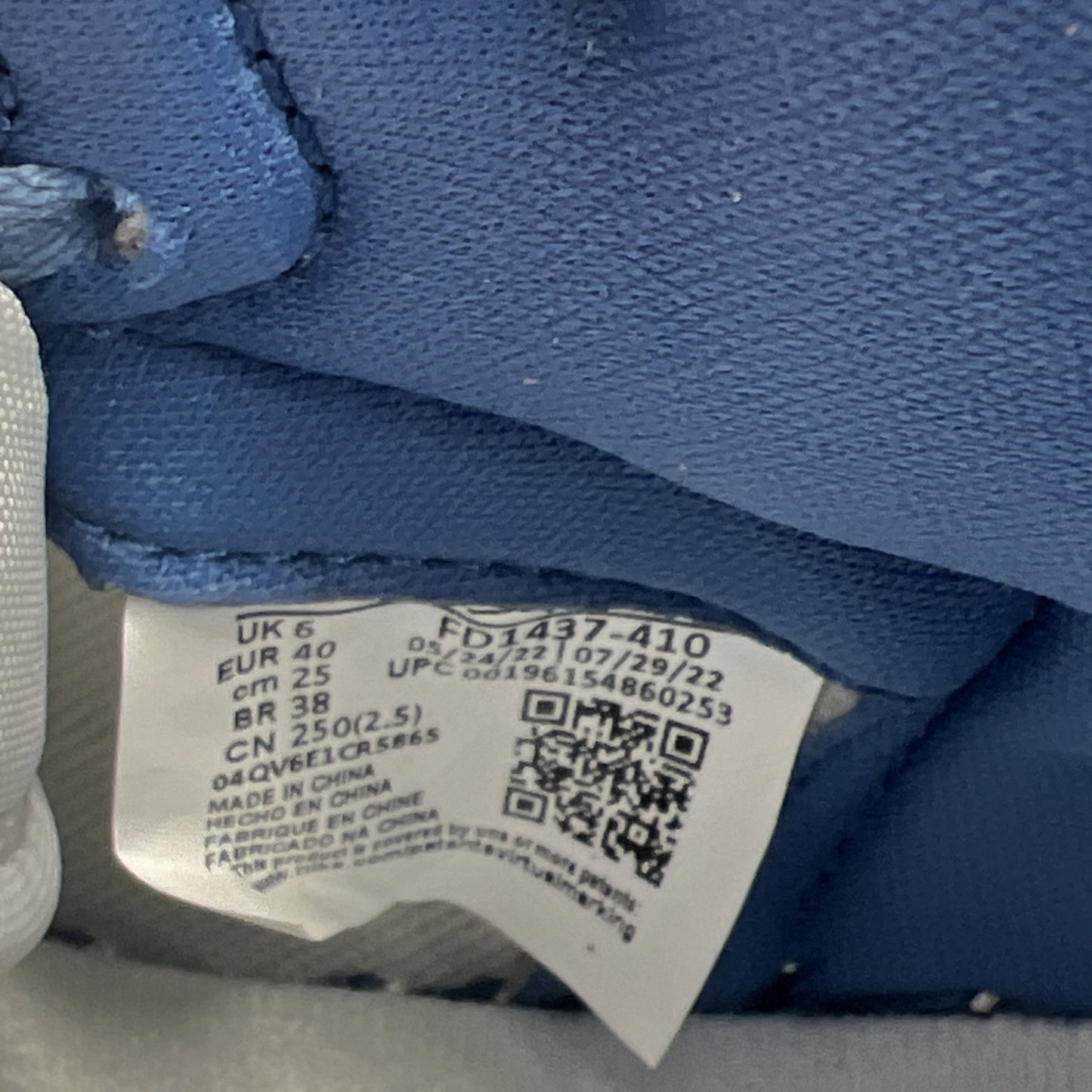 Size 7Y - Air Jordan 1 High Retro OG UNC Toe (FD1437-410)