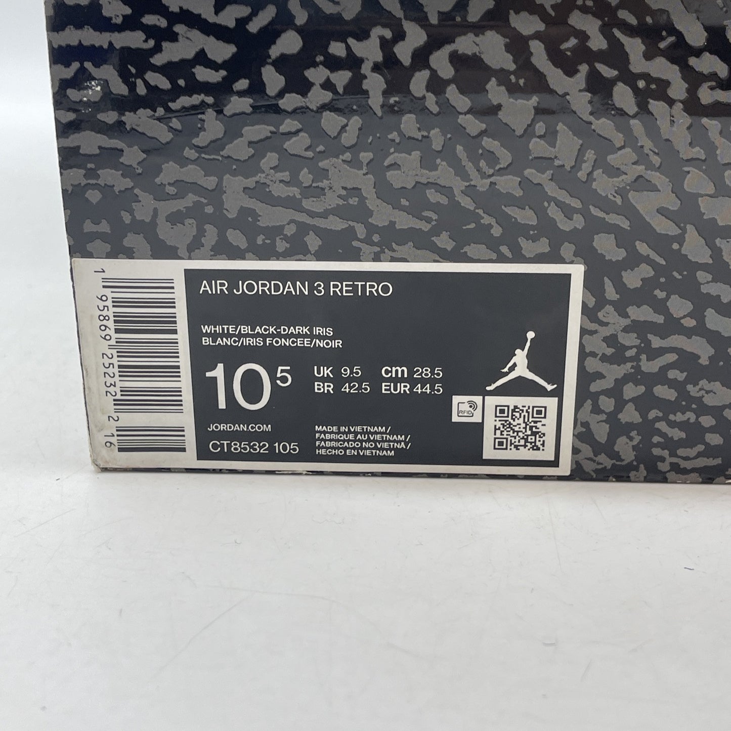 Size 10.5 - Jordan 3 Retro Mid Dark Iris White Grey Suede Leather (CT8532-105)
