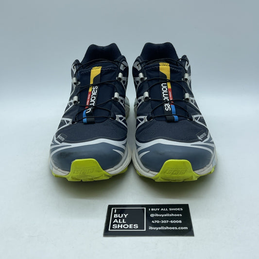 Size 10.5 - Salomon low top sneakers Black Blue Grey Suede Leather (417411)