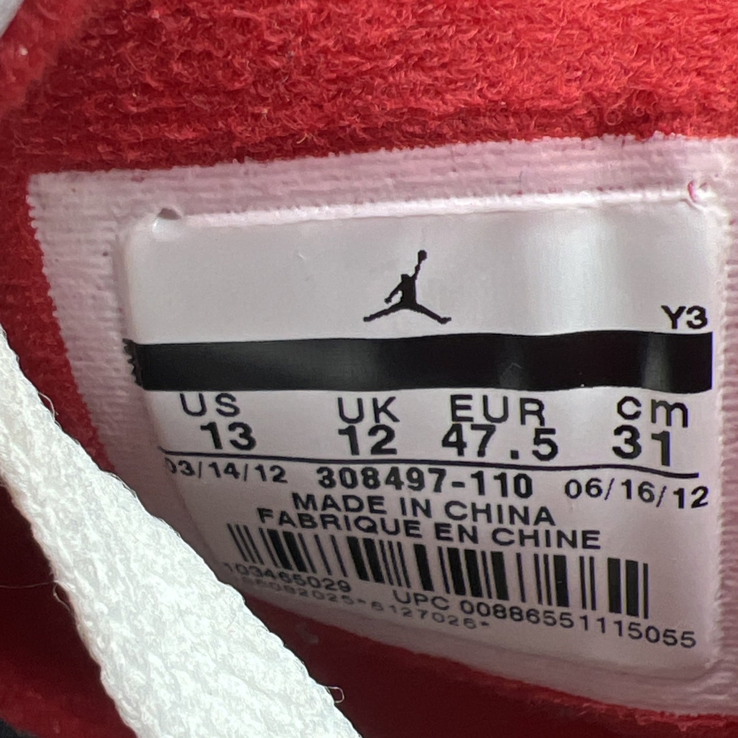 Size 13 - Air Jordan 4 Retro Fire Red 2012 (308497-110)