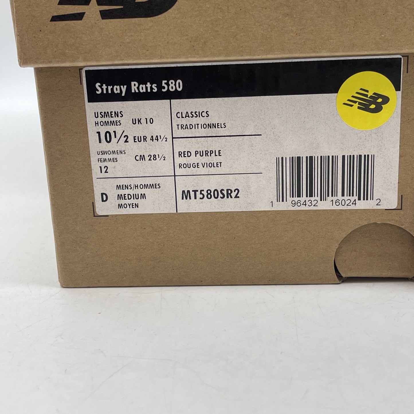 Size 10.5 - New Balance Stray Rats x 580 Tribute to 2007 - Burgundy (MT580SR2)