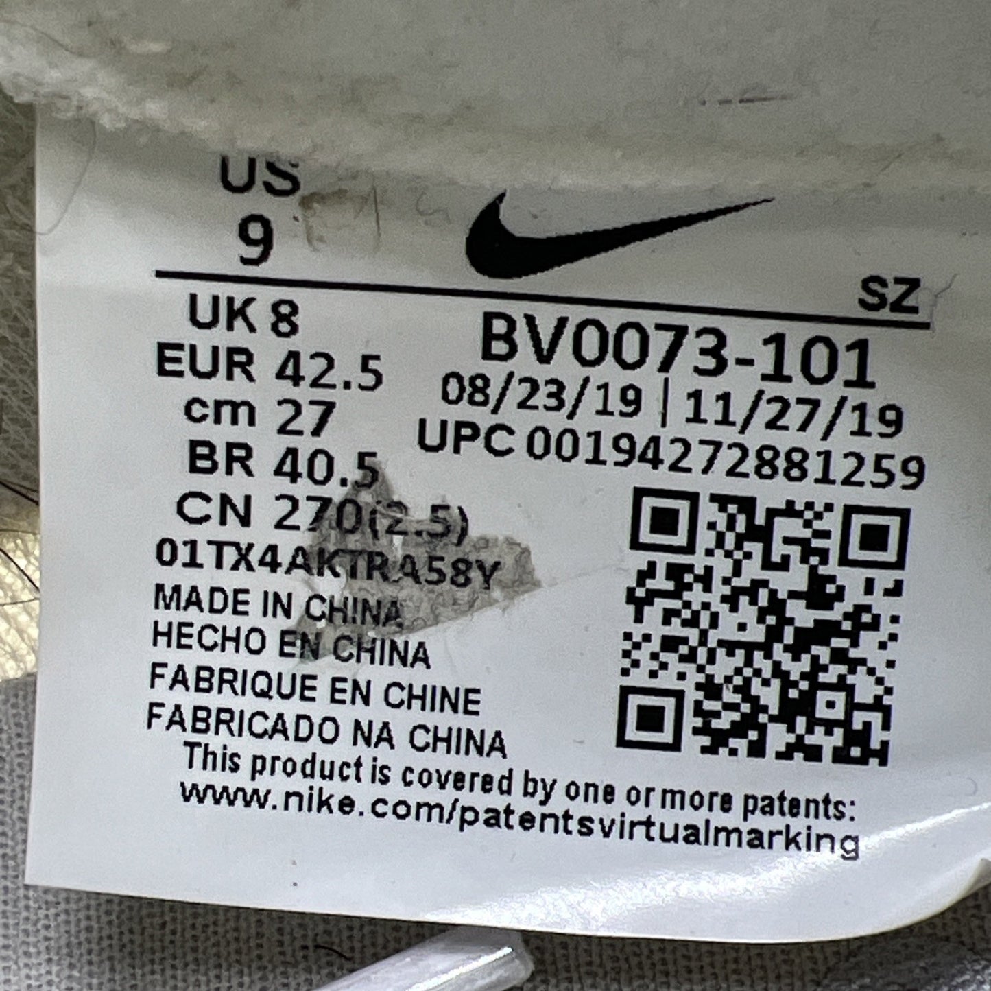 Size 9 - Nike sacai x LDWaffle White Nylon (BB0073-101)