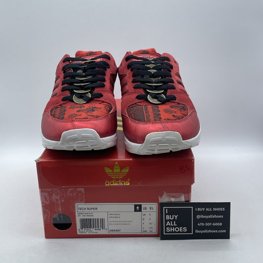 Size 9.5 - adidas Tech Super Year Of The Horse Red Black Suede Leather (D65457)
