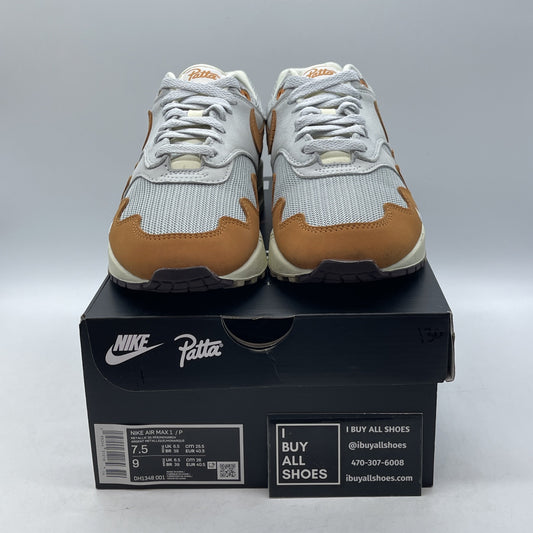 Size 7.5 - Nike Air Max 1 Patta Waves Monarch Brown Grey Suede (DH1348-001)