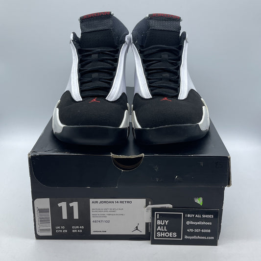 Size 11 - Air Jordan 14 Retro 2014 Black Toe White Suede Leather (487471-102)