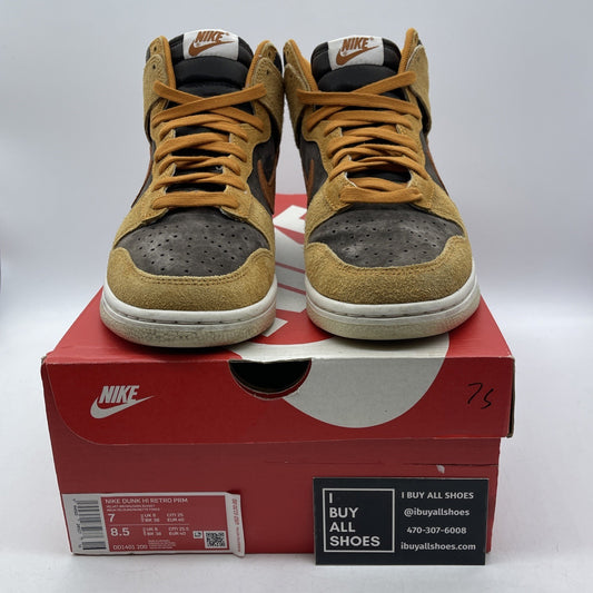 Size 7 - Nike Dunk Premium High Dark Curry Brown Suede (DD1401-200)