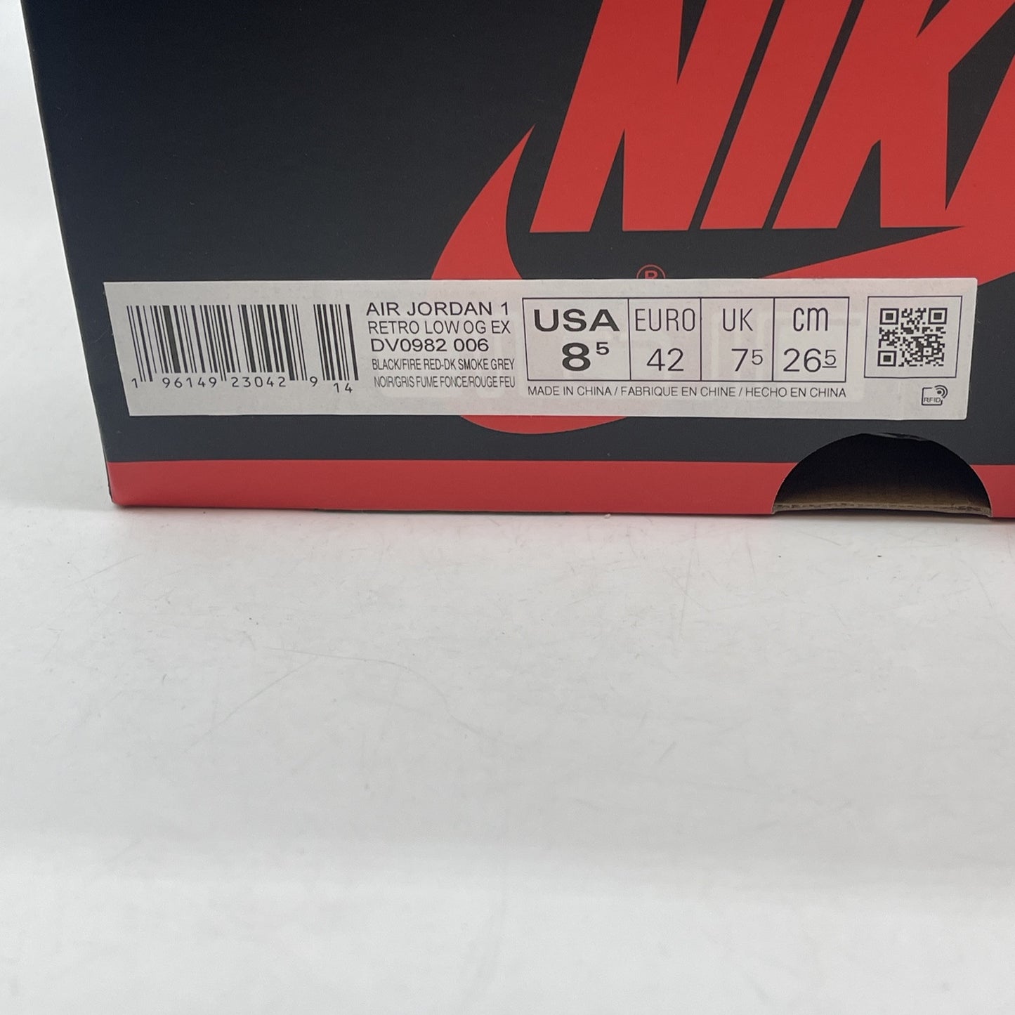 Size 8.5 - Jordan 1 Retro Low OG EX Dark Smoke Gray Suede (DV0982-006)