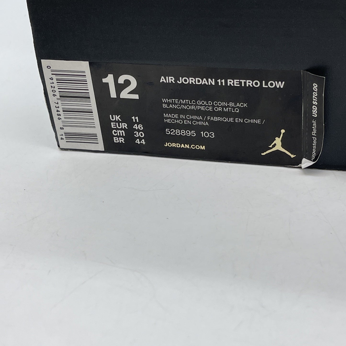 Size 12 - Air Jordan 11 Retro Low Closing Ceremony Gold Leather (528895-103)