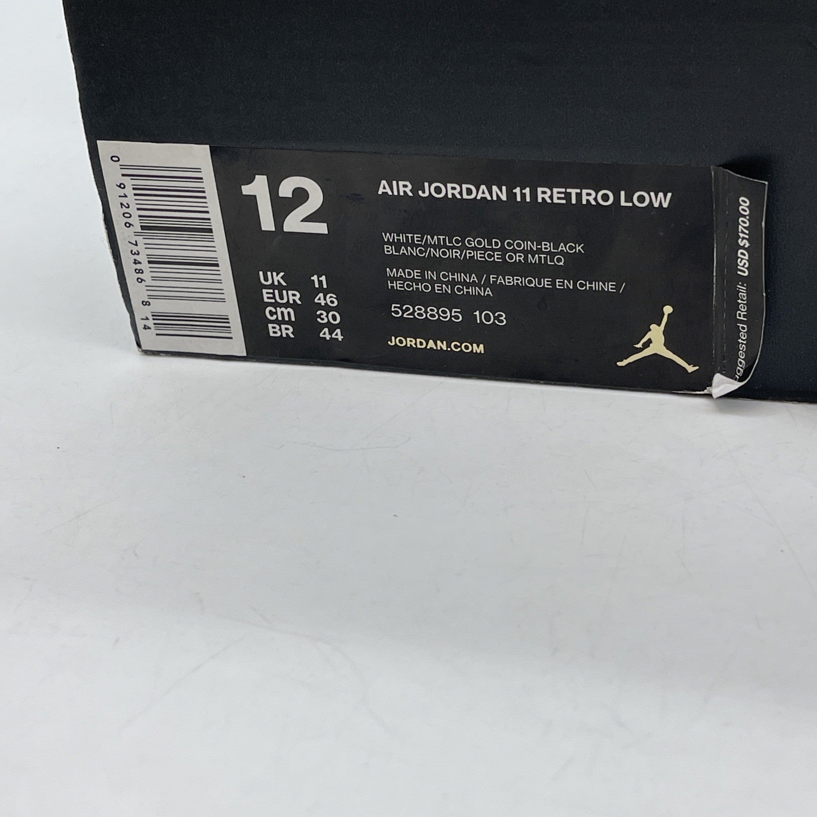 Size 12 - Air Jordan 11 Retro Low Closing Ceremony Gold Leather (528895-103)