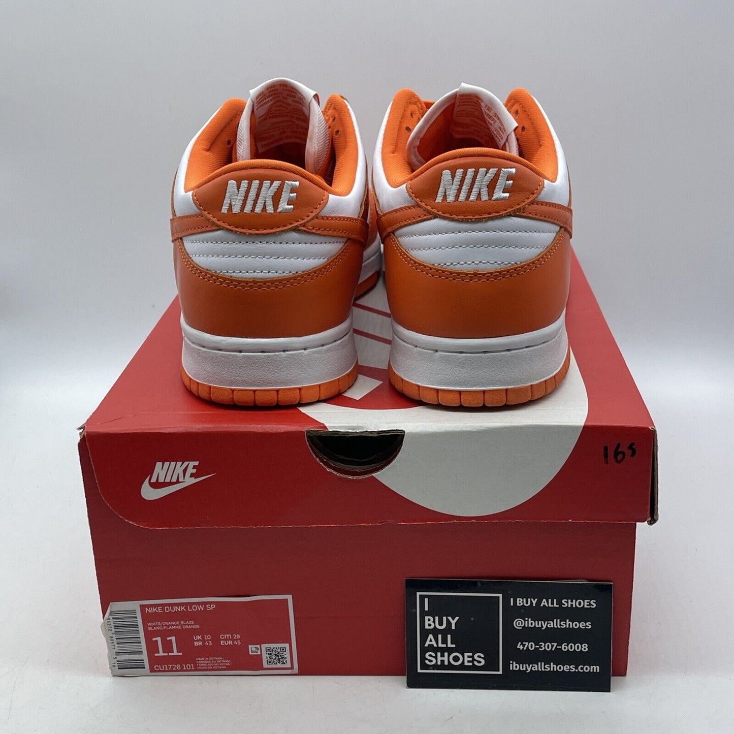 Size 11 - Nike Dunk Low Retro SP Syracuse Orange White Leather (CU1726-101)