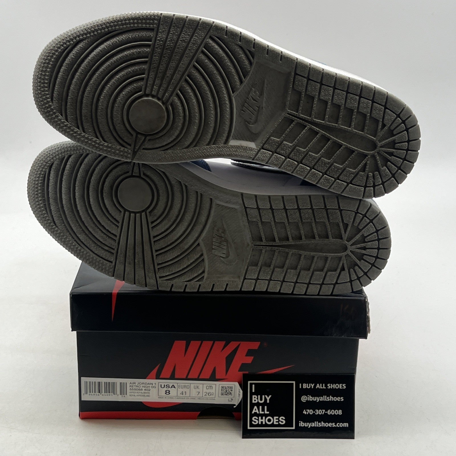 Size 8 - Air Jordan 1 Retro OG High Hyper Royal (555088-402)