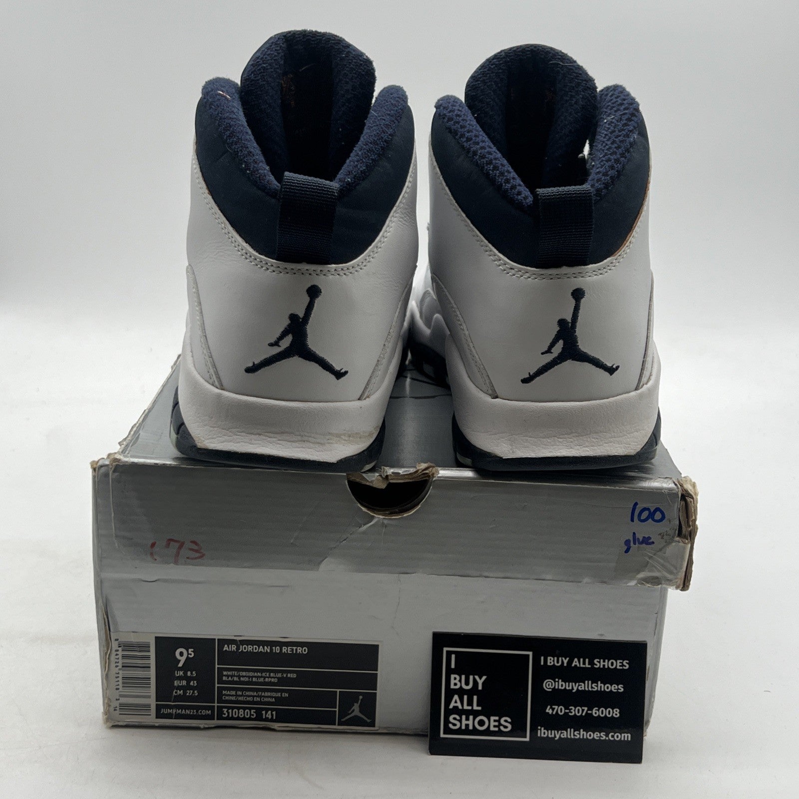 Size 9.5 - Air Jordan 10 Retro 2005 Ice Blue (310805-141)