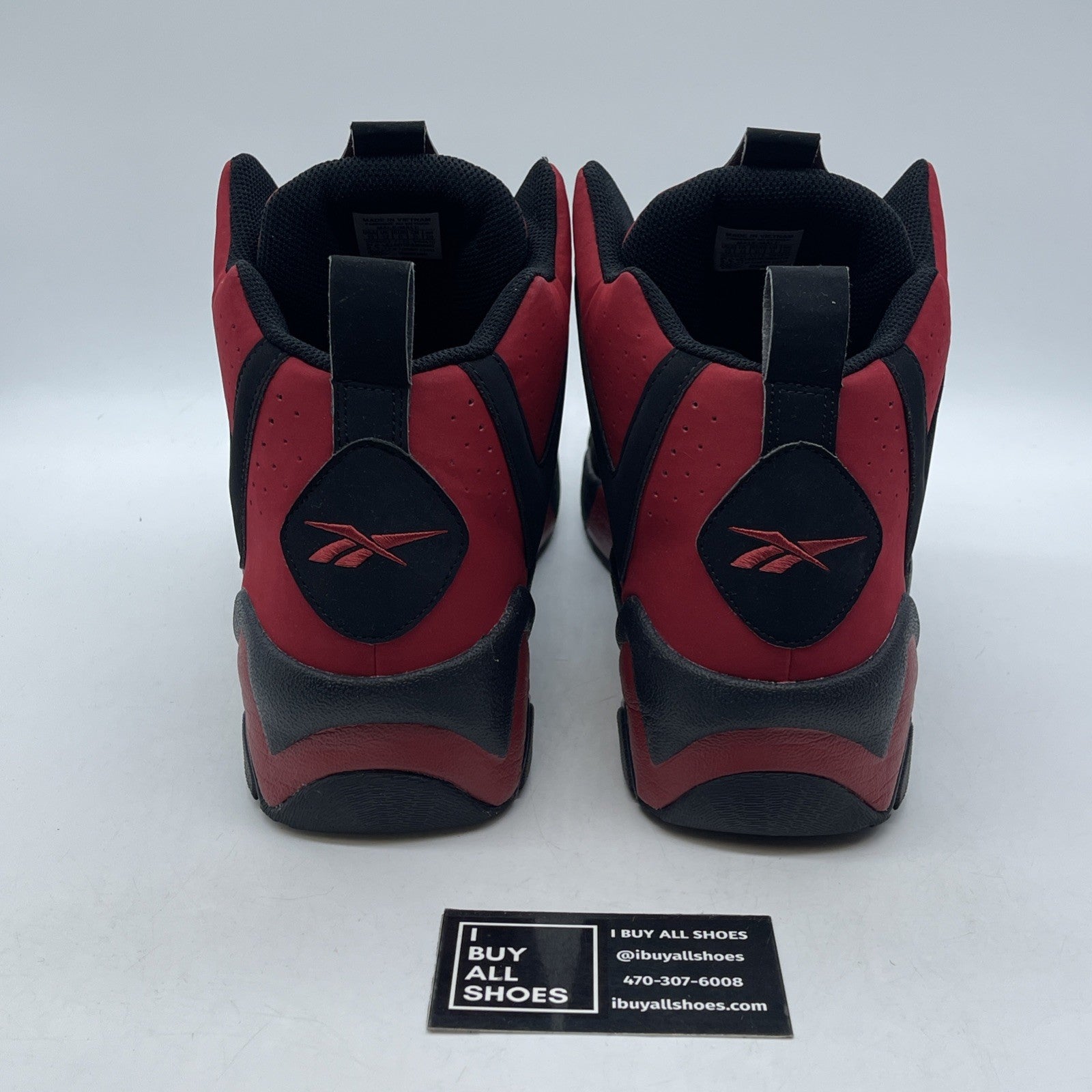 Size 13 - Reebok Kamikaze II Black Red Suede (10656-1260)