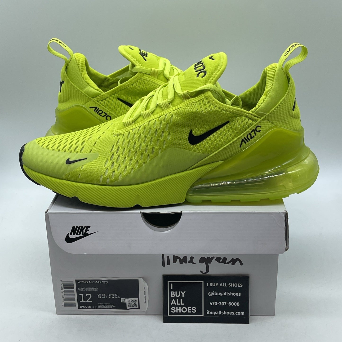 Size 12W - Nike Air Max 270 Tennis Ball (DV2226-300)