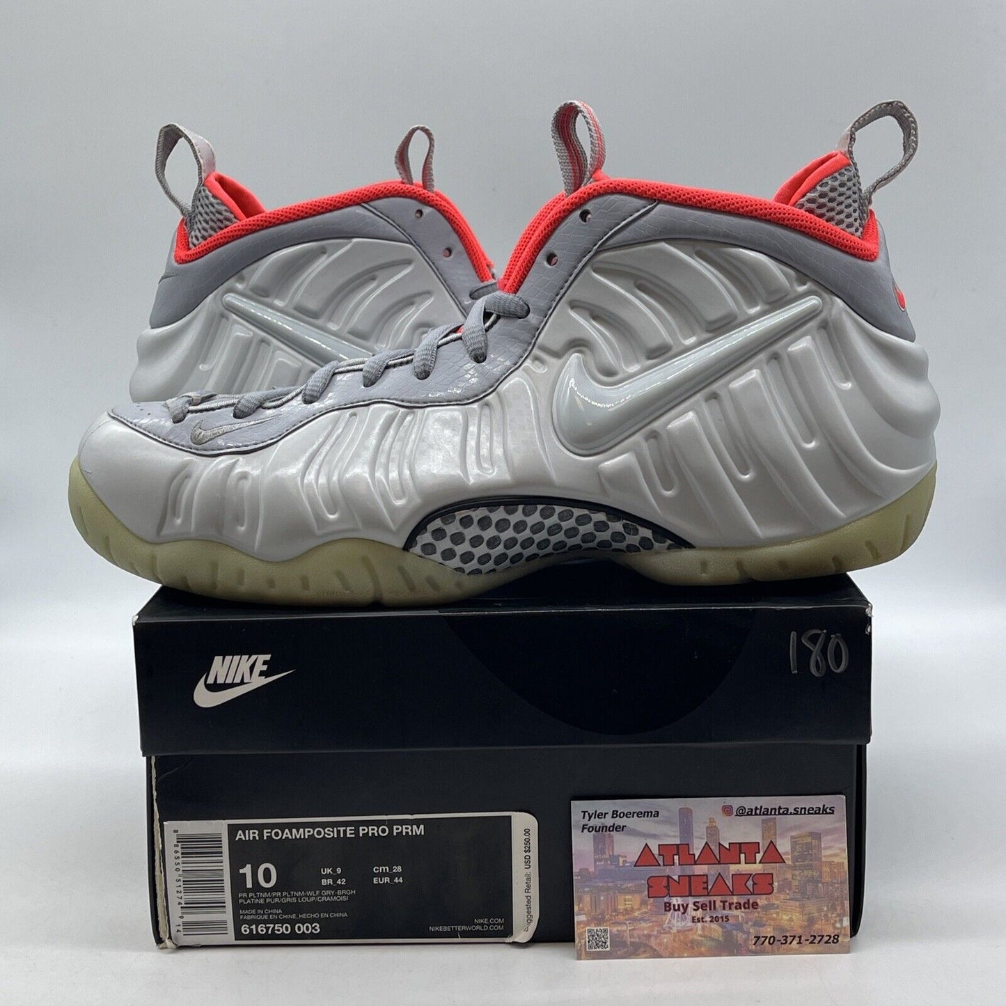 Size 10 - Nike Air Foamposite Pro Premium Pure Platinum White Gray (616750-003)