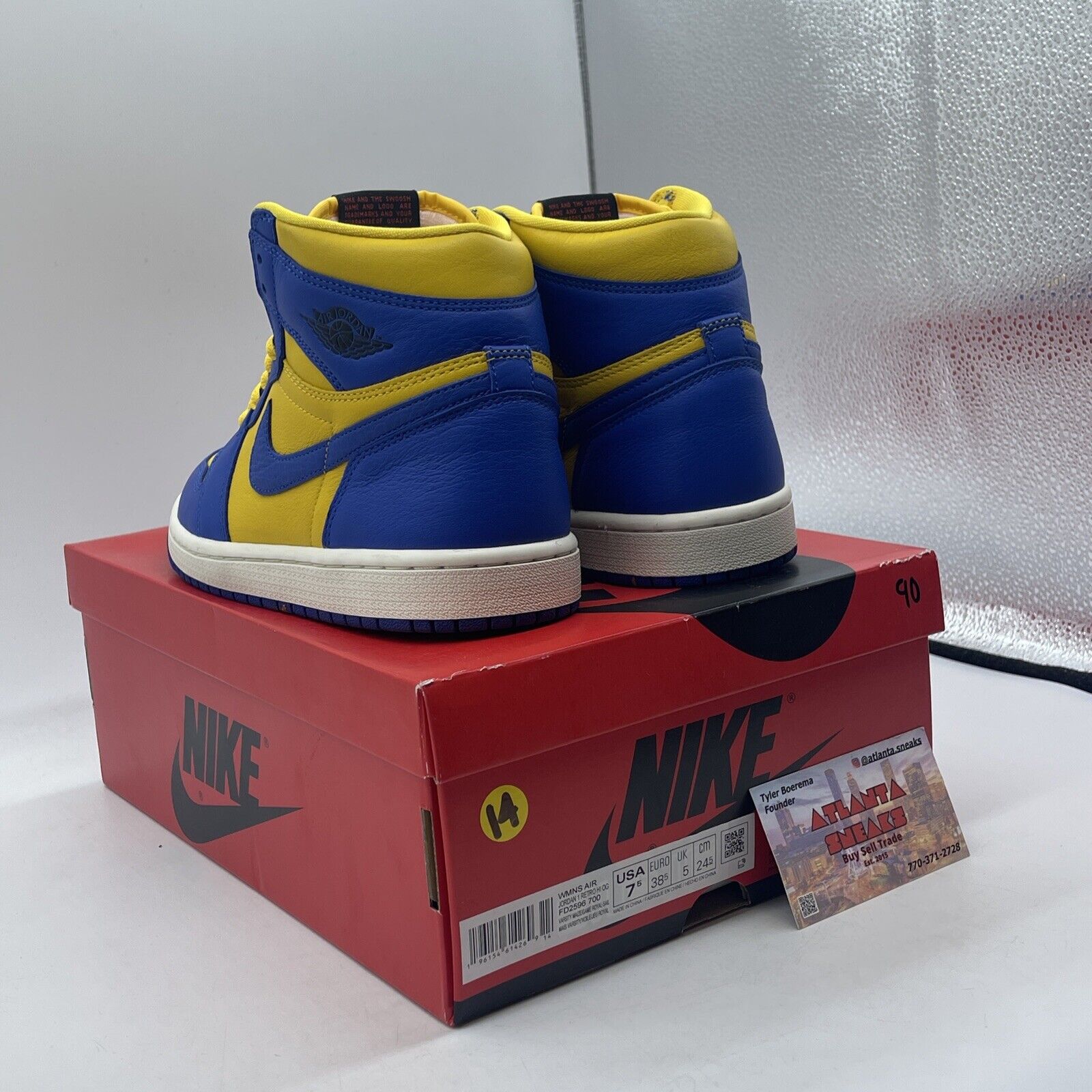 Size 7.5 - Air Jordan 1 Retro OG High Reverse Laney W White Yellow (FD2596-700)