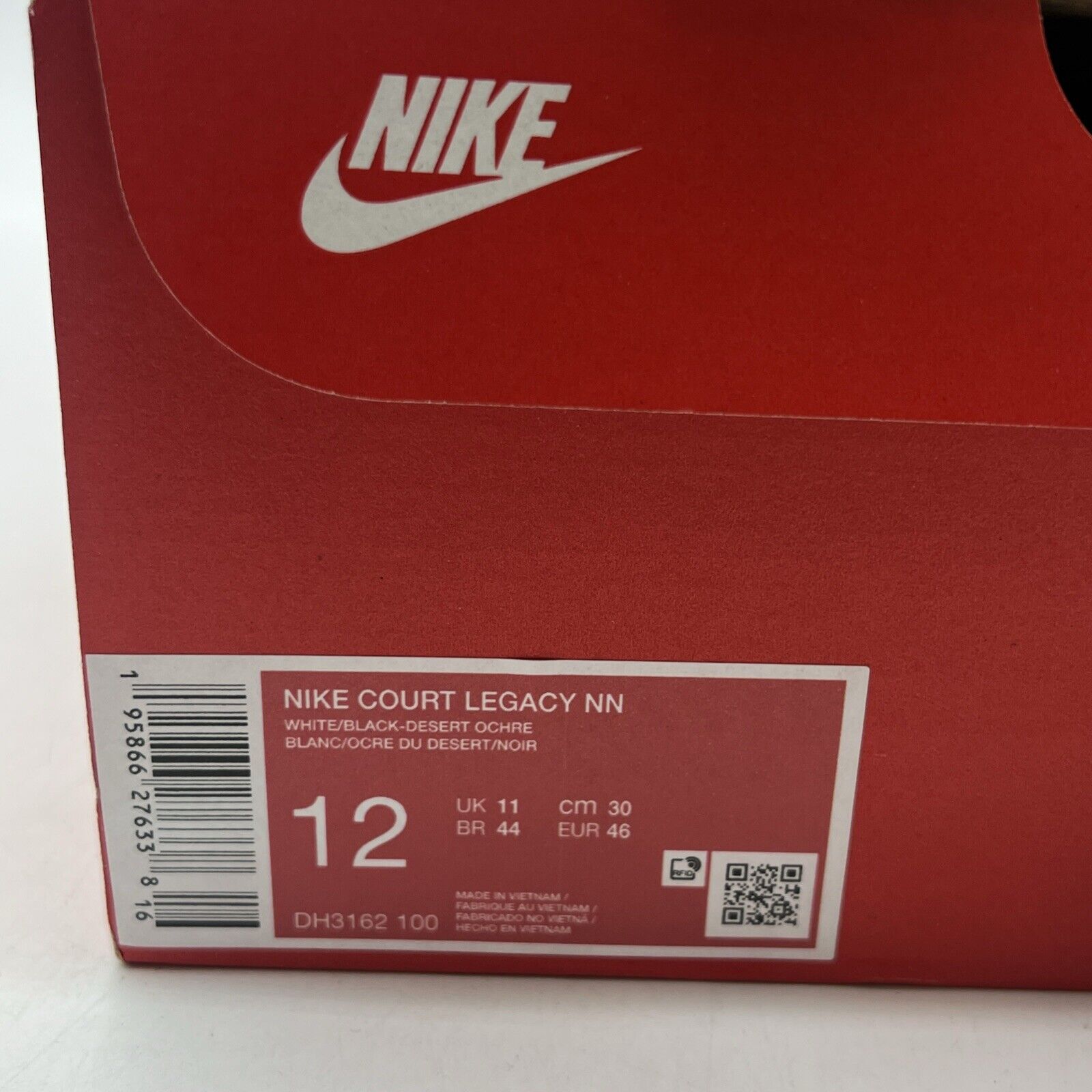 Size 12 - Nike Court Legacy Next Nature White Desert Ochre (DH3162-100)