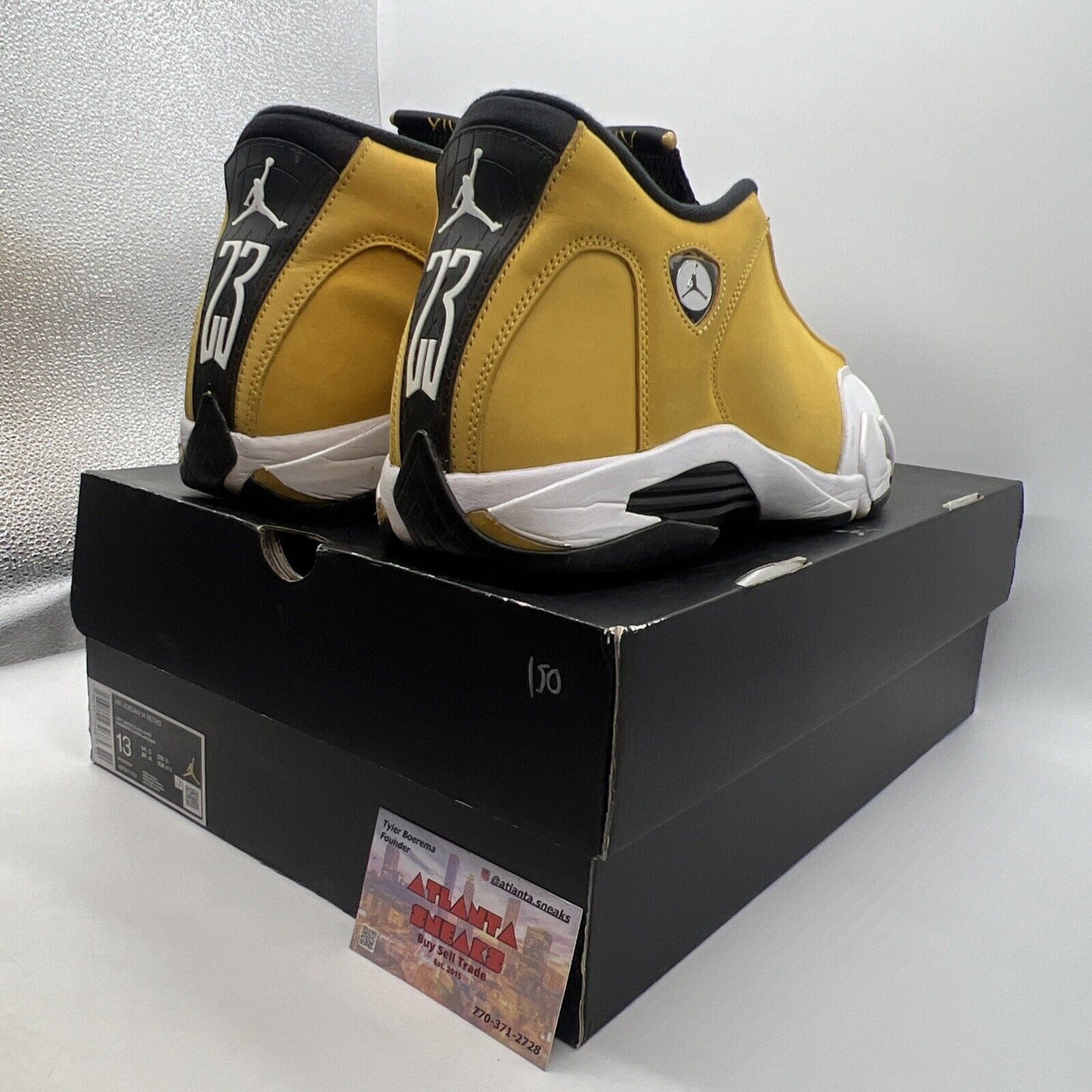 Size 13 - Jordan 14 Retro Light Ginger 2022 White Black Suede (487471-701)