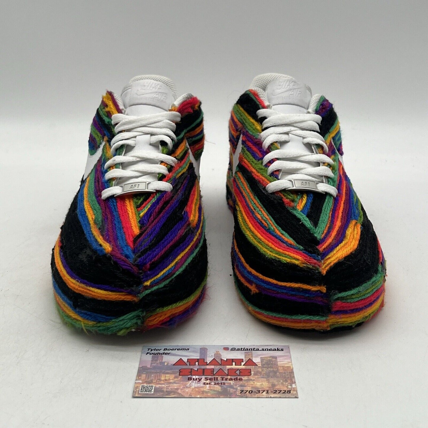 Size 9 - Nike Air Force 1 Low '07 White Multi Color Customs  (315122-111)