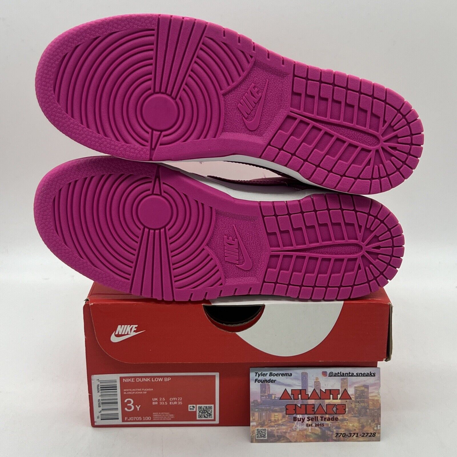 [FJ0705-100] Preschool Nike DUNK LOW 'ACTIVE FUCHSIA (PS)' Size 3Y Brand New DS