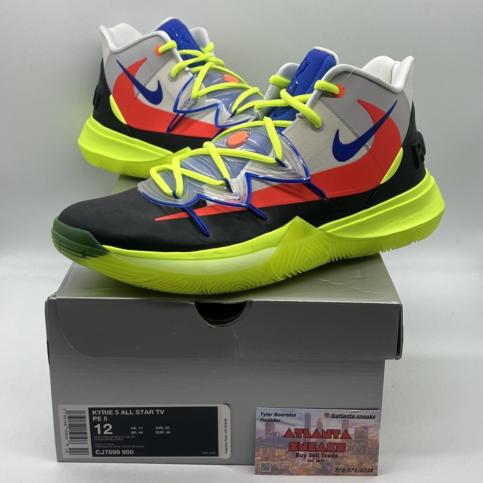 Size 12 - Nike ROKIT x Kyrie 5 All Star Brand New Og All Black Grey Blue DS