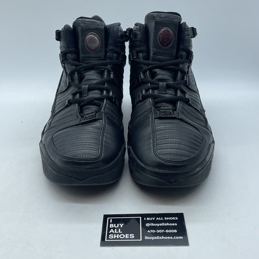 Size 12 - Nike Zoom LeBron 3 Black Crimson Red Lather (312147-004)