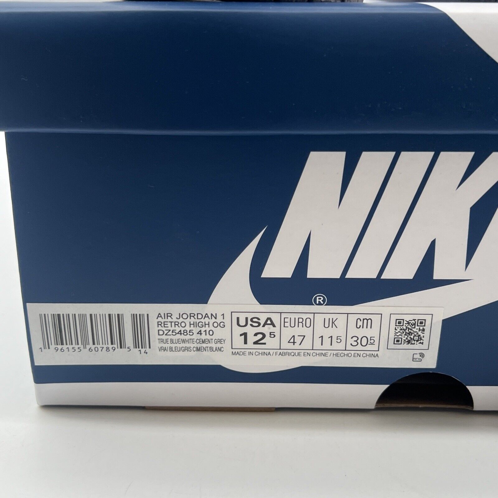 Size 12.5 - Air Jordan 1 Retro OG High True Blue (DZ5485-410)