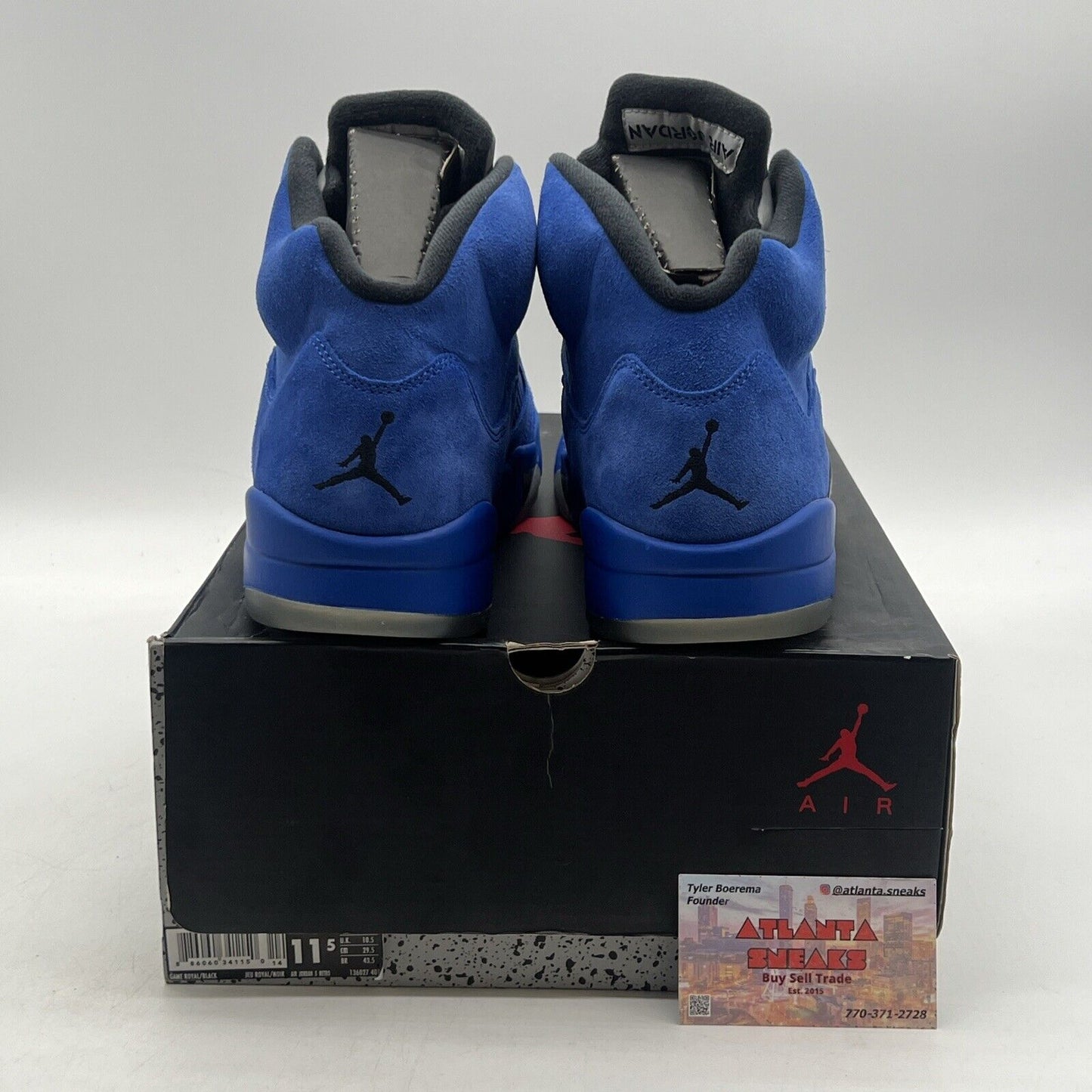 Size 11.5 - Air Jordan 5 Retro Blue Suede Black Grey Suede (136027-401)