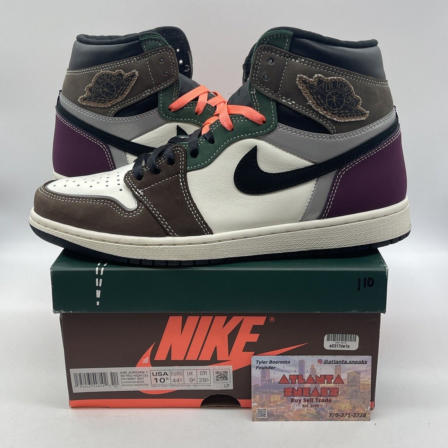 Size 10.5 - Jordan 1 High OG Crafted Brown Purple Suede Leather (DH3097-001)