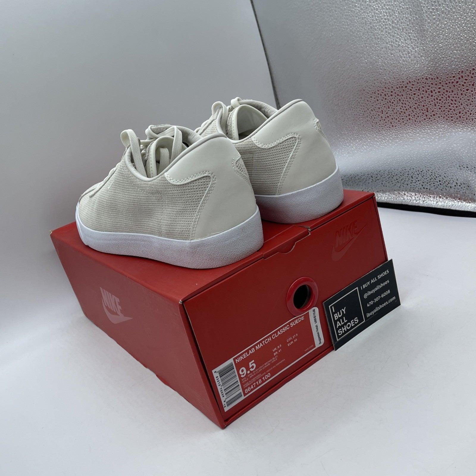 Size 9.5 - NikeLab Match Classic Suede Sail White (864718-100)