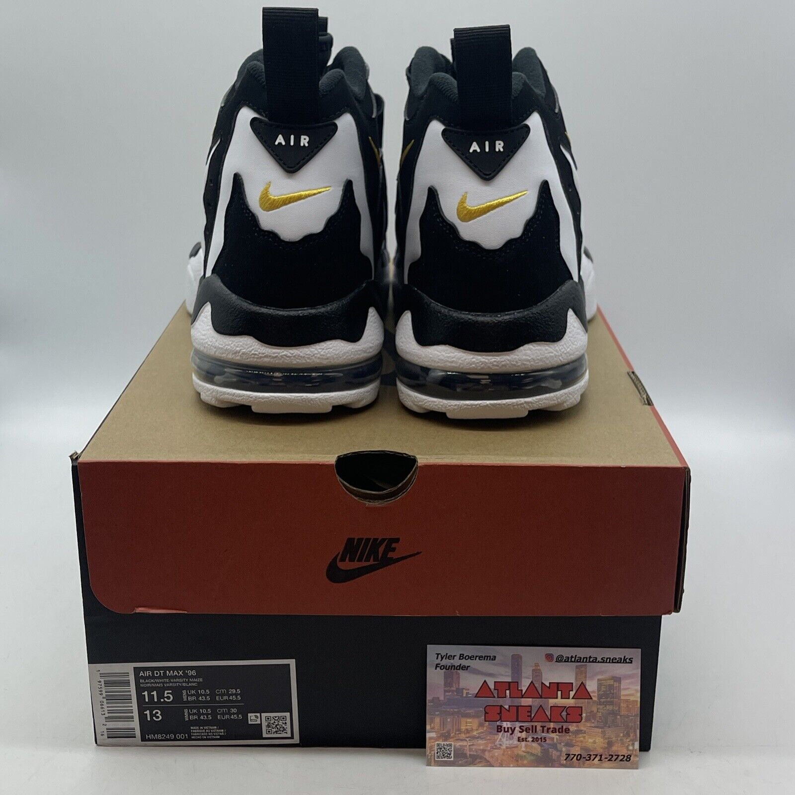 Size 11.5 -  Air Dt Max ‘96 Black White 2024 Yellow Suede Leather  (HM8249-001)