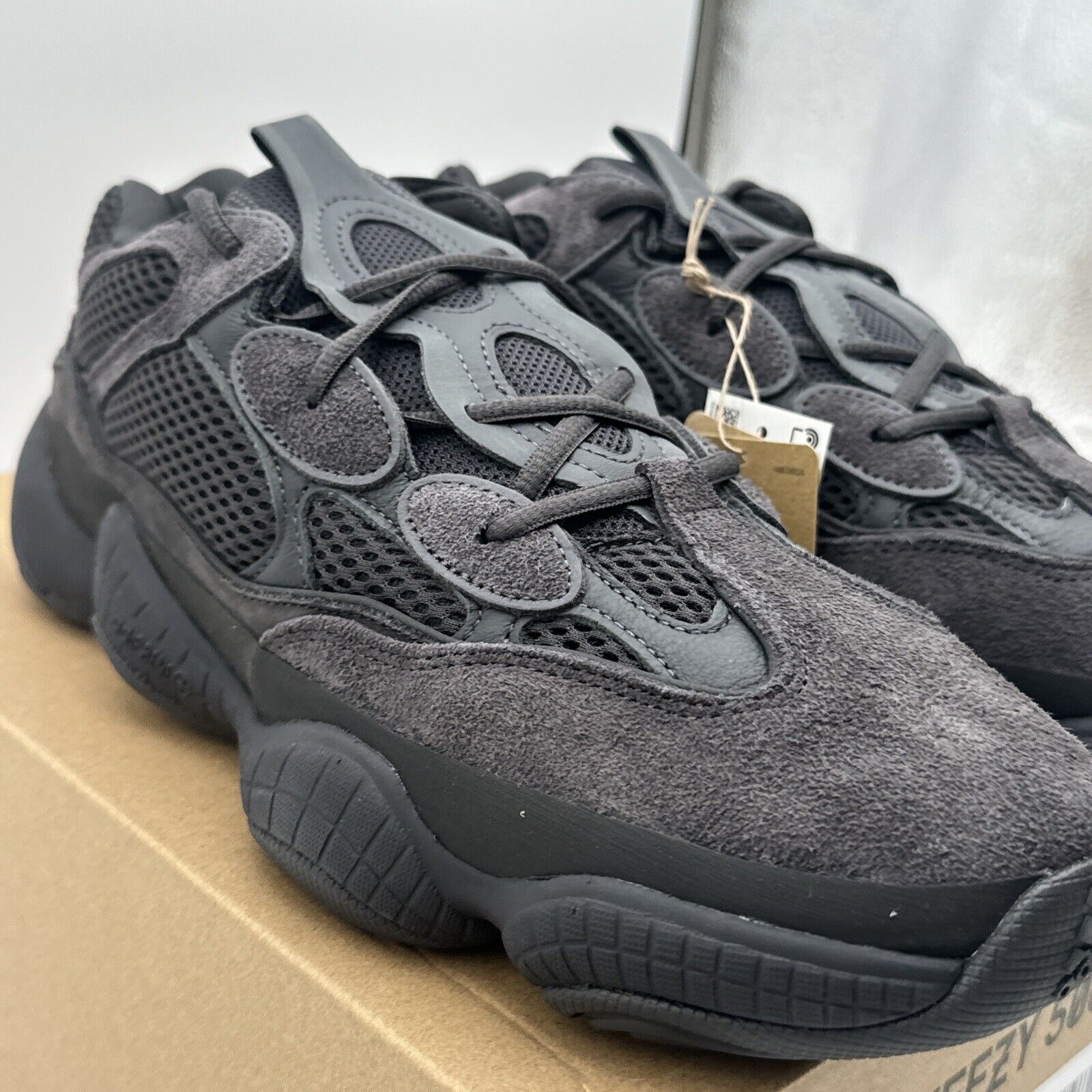 Size 12 - adidas Yeezy 500 Low Utility Black Suede & Mesh Comfy Boost Kanye West