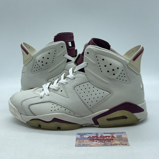 Size 8 - Air Jordan 6 Retro 2015 Maroon White Leather (384664-116)