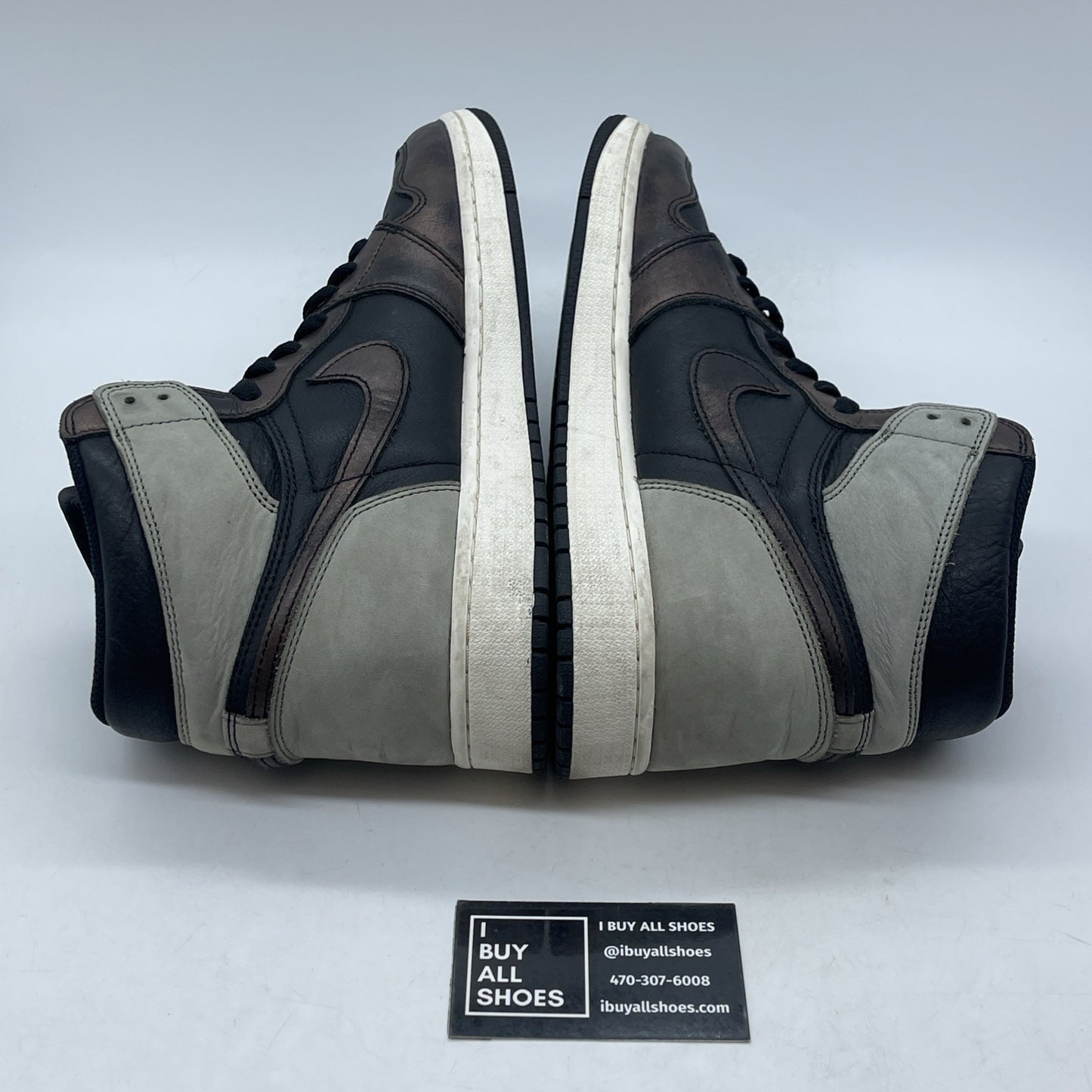 Size 12 - Air Jordan 1 Retro OG High Patina Grey Black Suede (555088-033)
