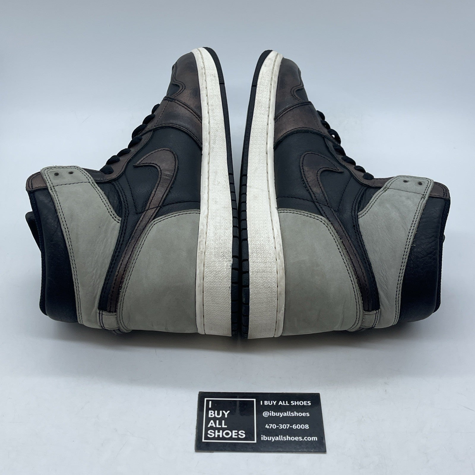 Size 12 - Air Jordan 1 Retro OG High Patina Grey Black Suede (555088-033)