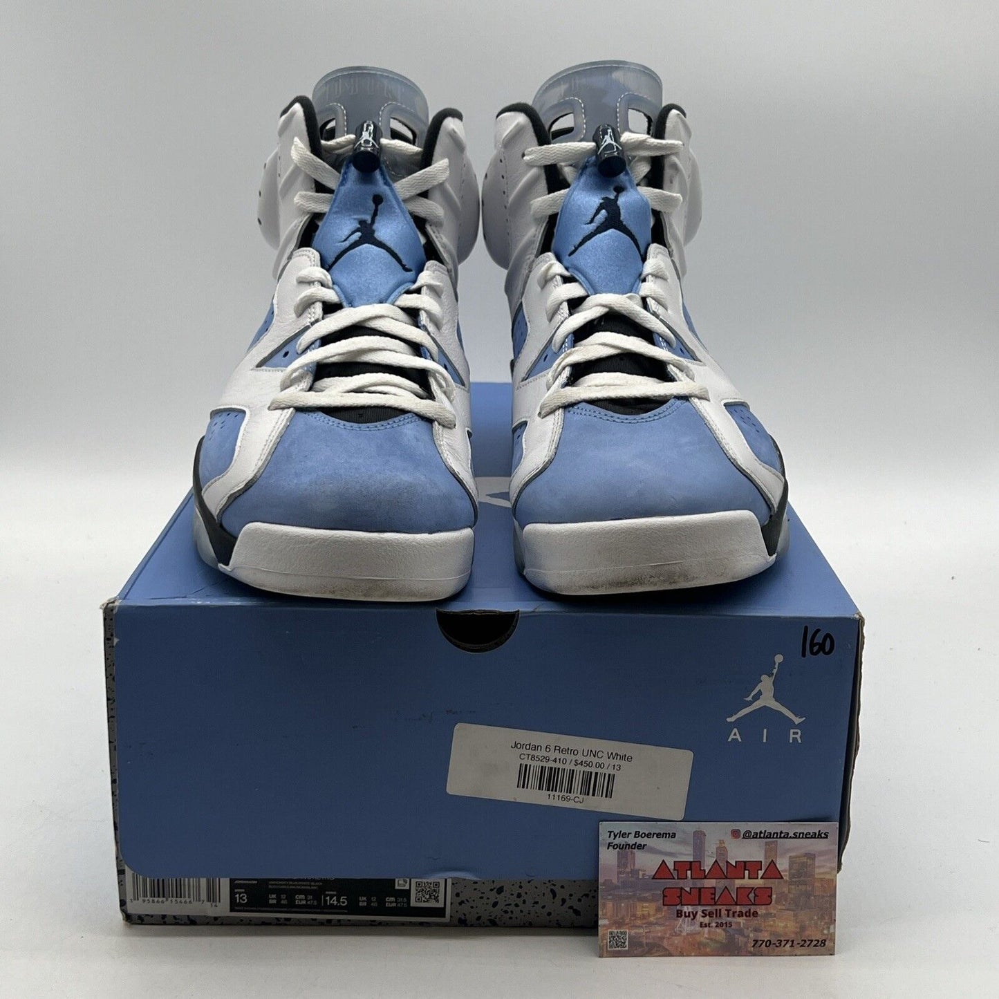 Size 13 - Jordan 6 Retro Mid UNC Home White Blue Leather Suede (CT8529-410)