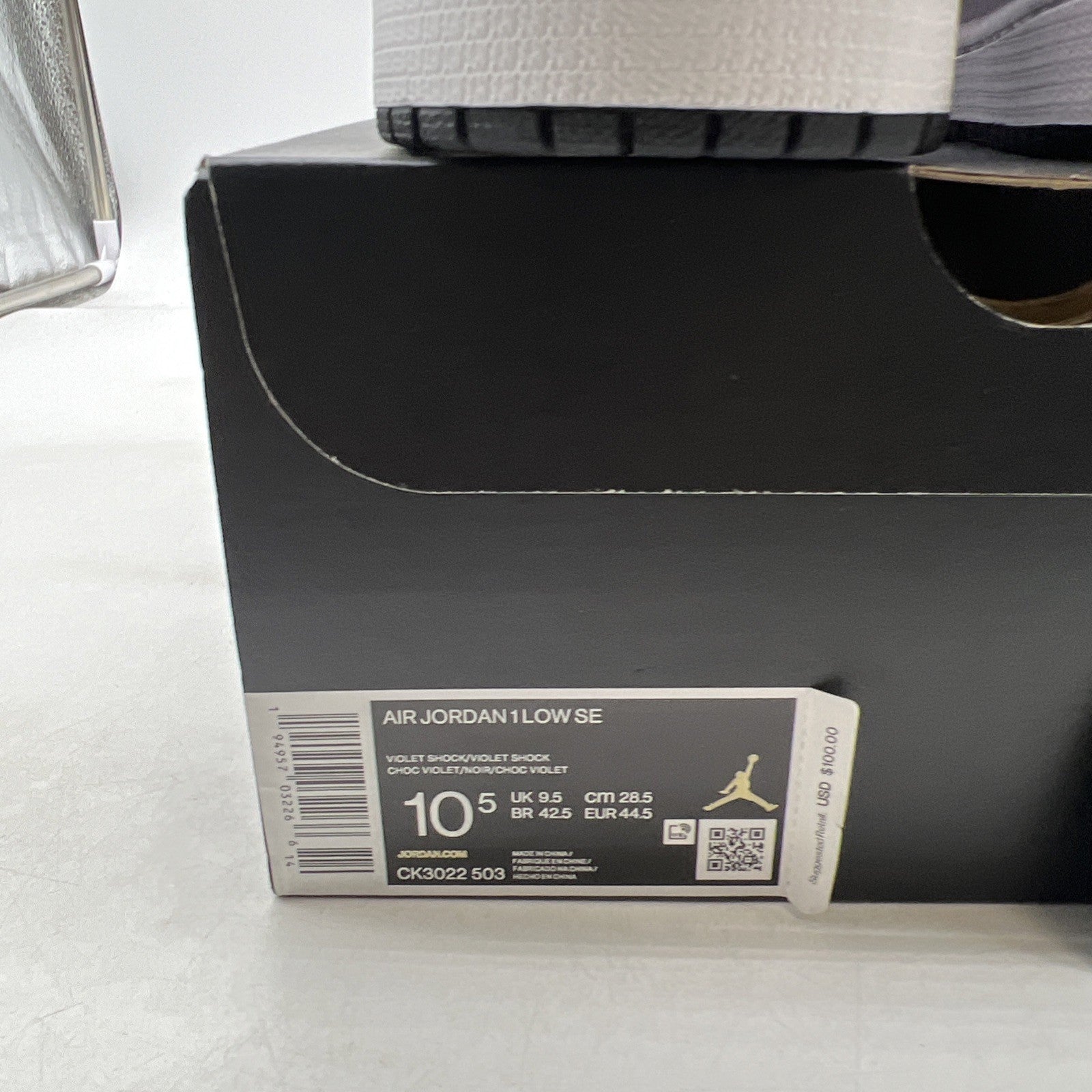 Size 10.5 - Air Jordan 1 SE Low Violet Shock (CK3022-503)
