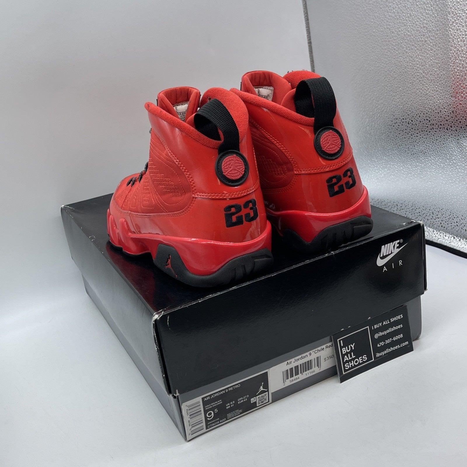 Size 9.5 - Jordan 9 Chile Red Black Leather (CT8019-600)