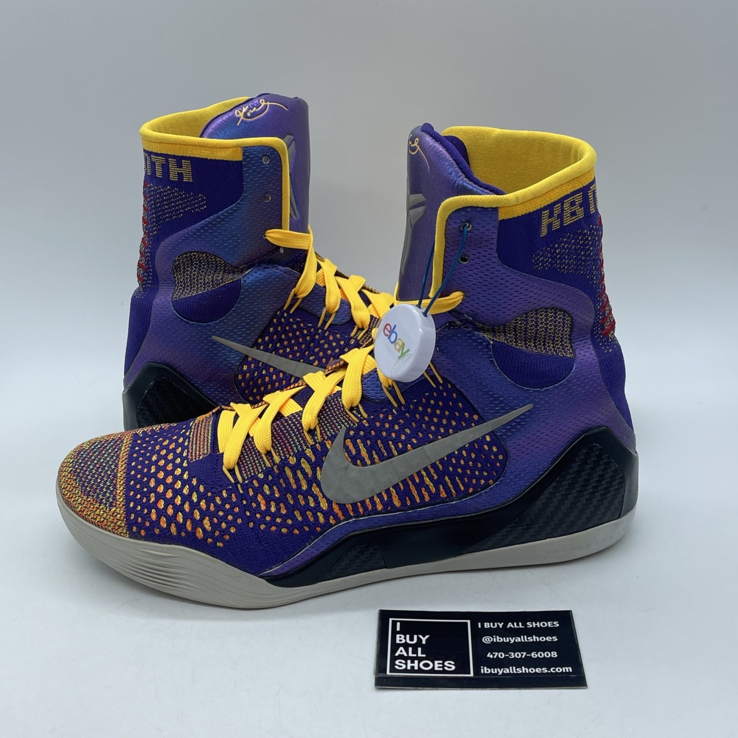 Size 10.5 - Nike Kobe 9 Elite Team Showtime purple Silver Suede (630847-500)