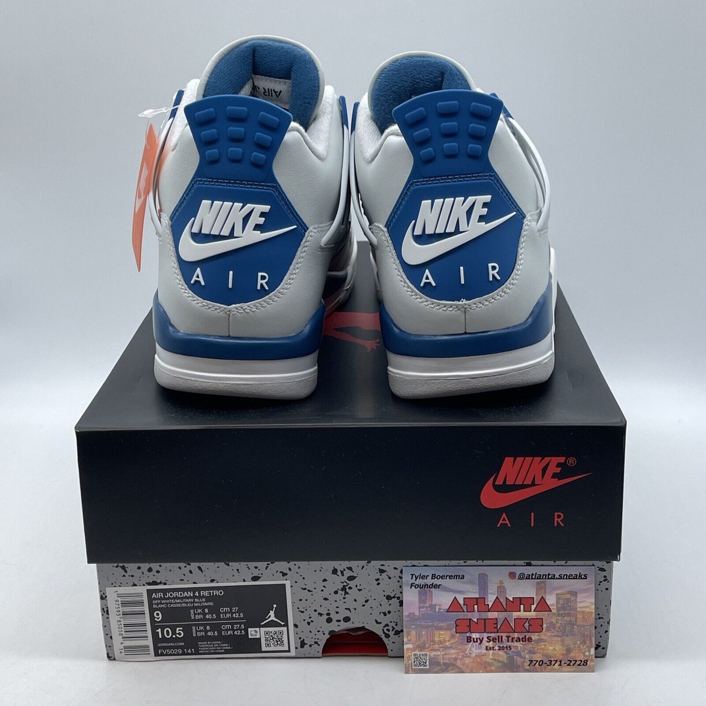 Size 9 - Air Jordan 4 Retro 2024 Military Blue White Leather (FV5029-141)