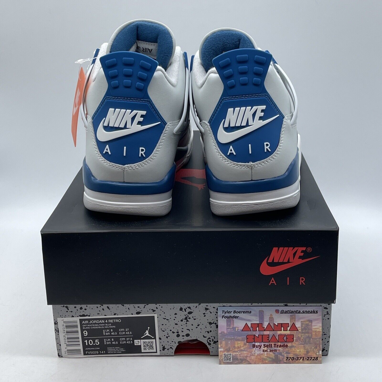 Size 9 - Air Jordan 4 Retro 2024 Military Blue White Leather (FV5029-141)