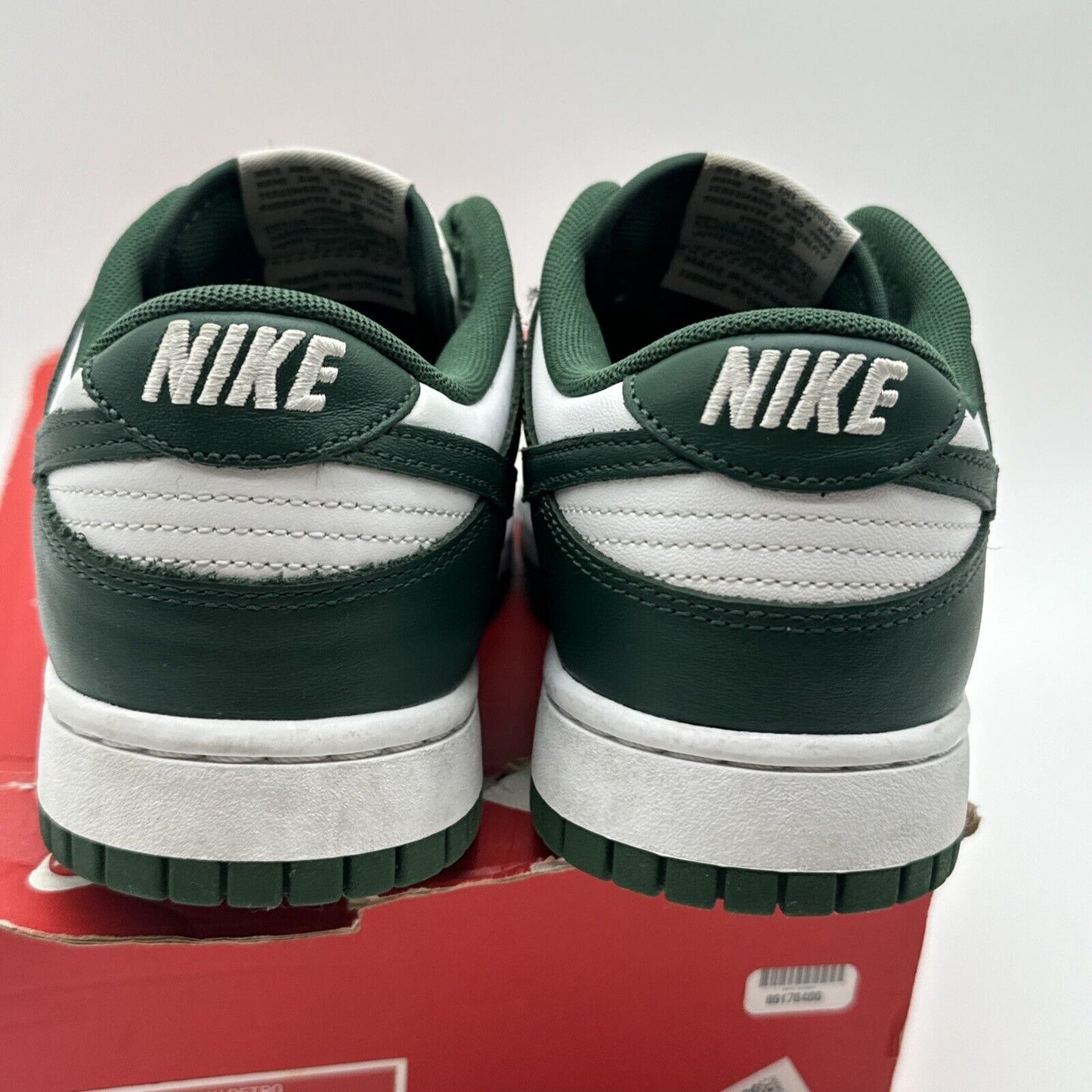 Size 9 - Nike Dunk Low Michigan State Green White Leather Forest Dark Green Og