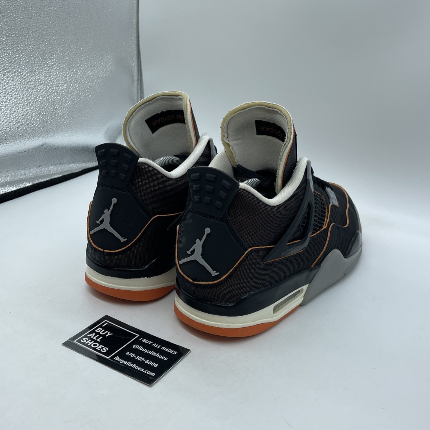 Size 11.5W - Air Jordan 4 Retro Starfish black Orange Leather (CW7183-100)