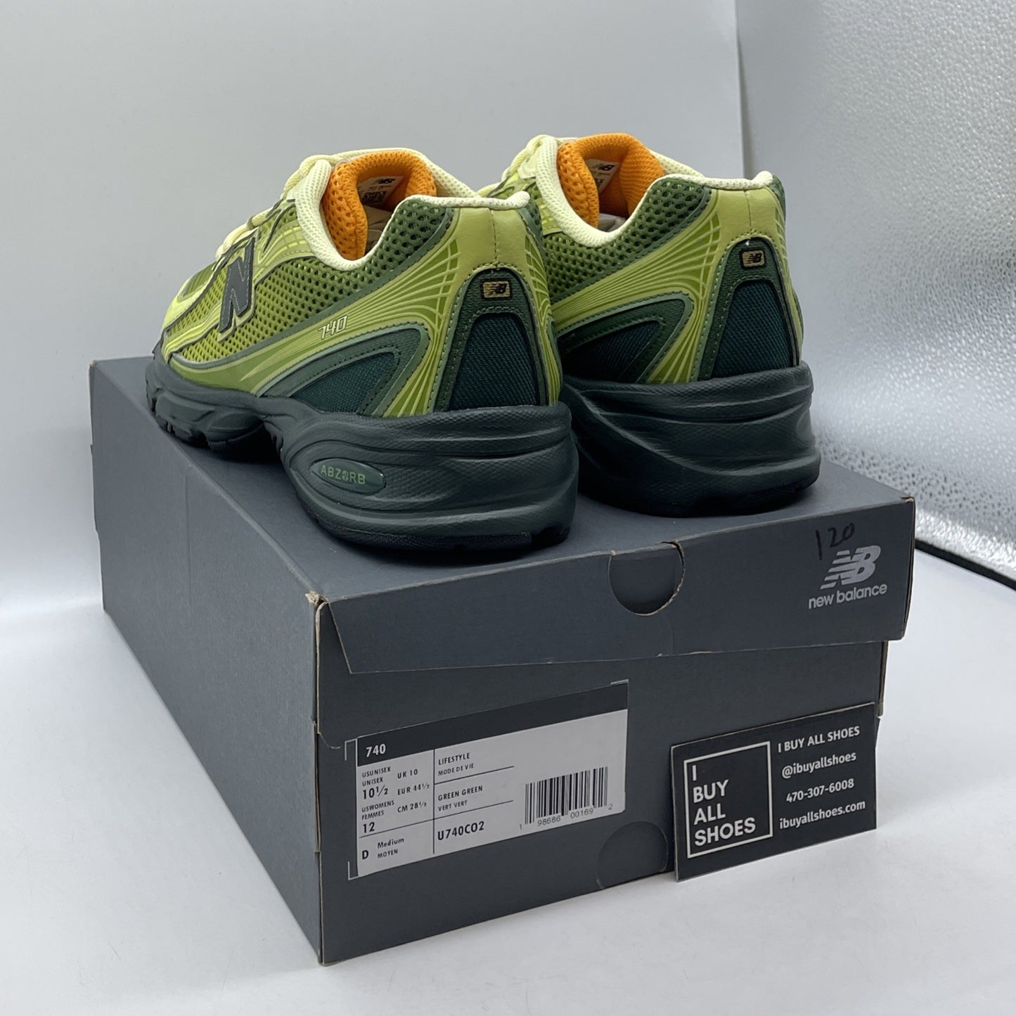 Size 10.5 - New Balance Concepts x 740 Brut Green Suede Leather (U740CO2)