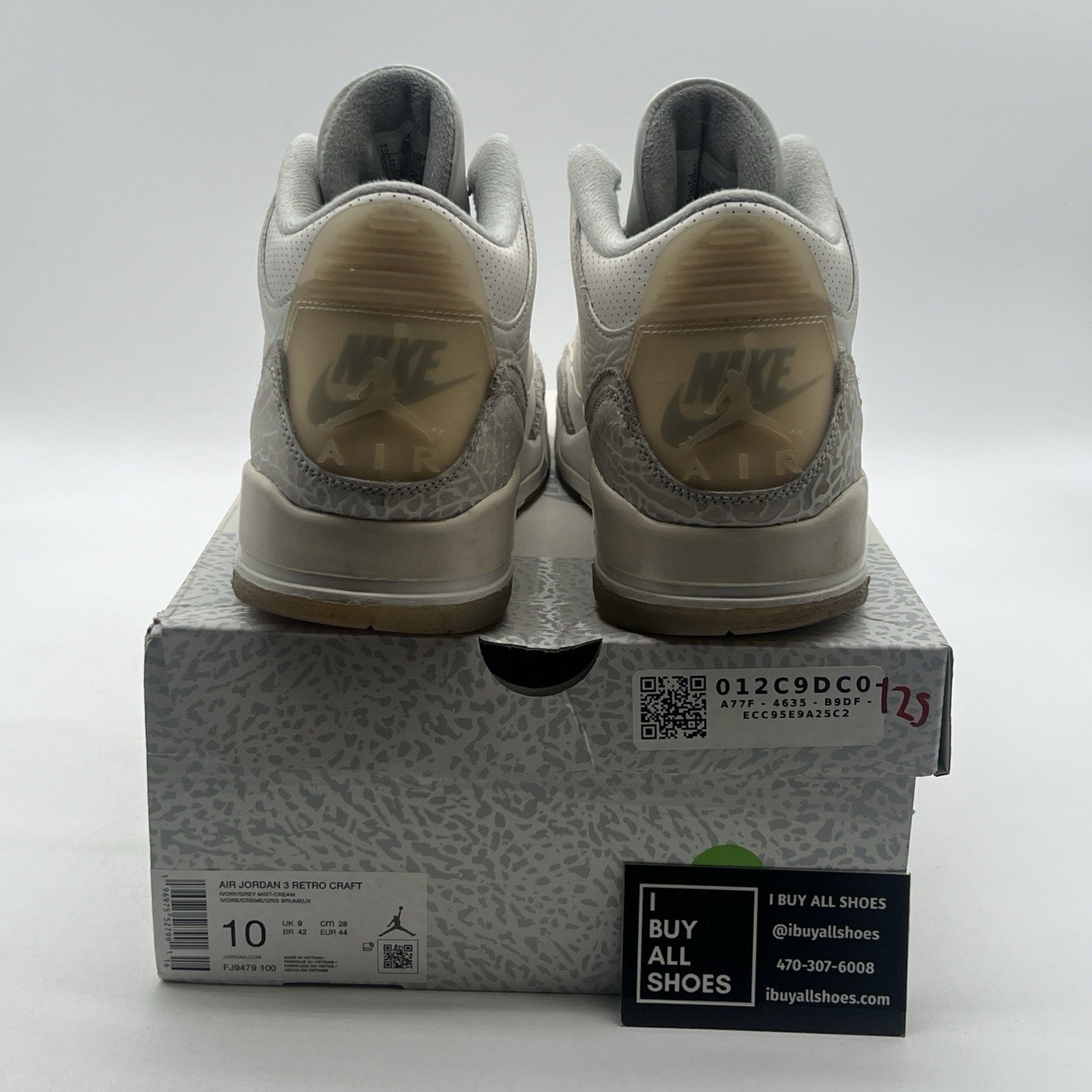 Size 10 - Air Jordan 3 Retro Craft Ivory/Grey White Leather (FJ9579-100)