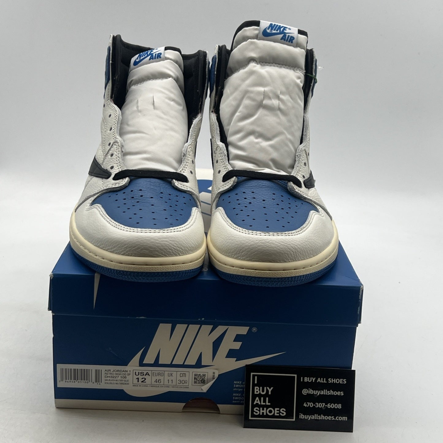 Size 12 - Air Jordan 1 Retro x Fragment Design x Travis Scott High Blue