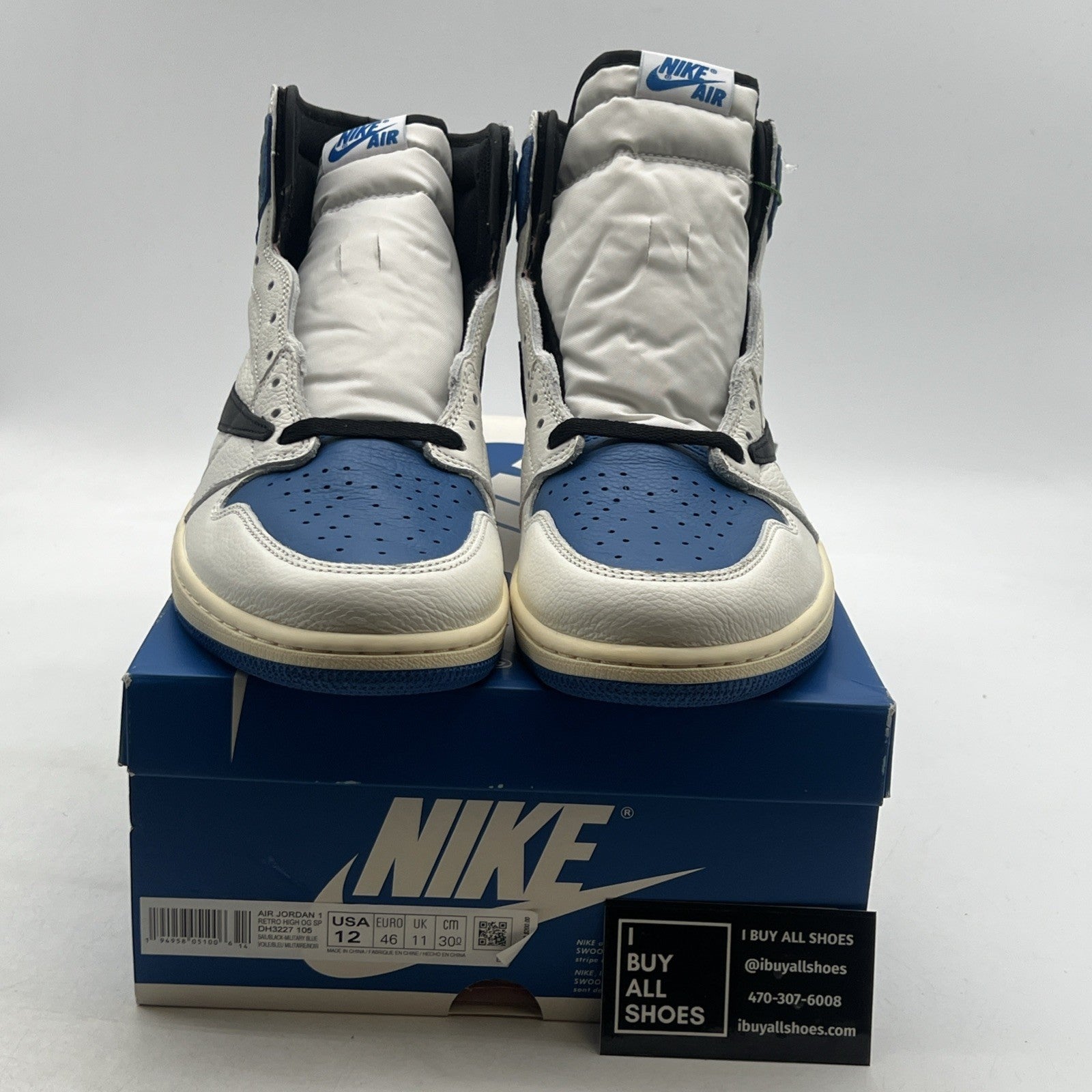 Size 12 - Air Jordan 1 Retro x Fragment Design x Travis Scott High Blue